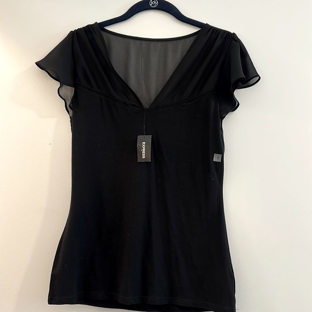 Never Worn! Express - small black dress shirt, tags attached